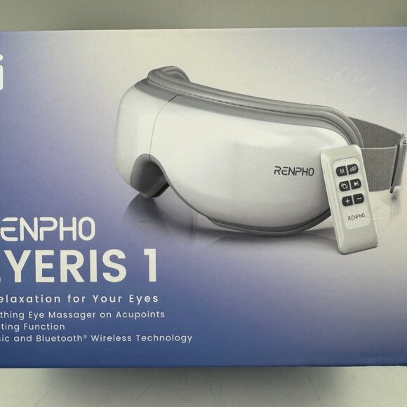RENPHO Eyeris 1 Eye Massager with Heat Bluetooth Music, White - Improves Sleep - Picture 6 of 6